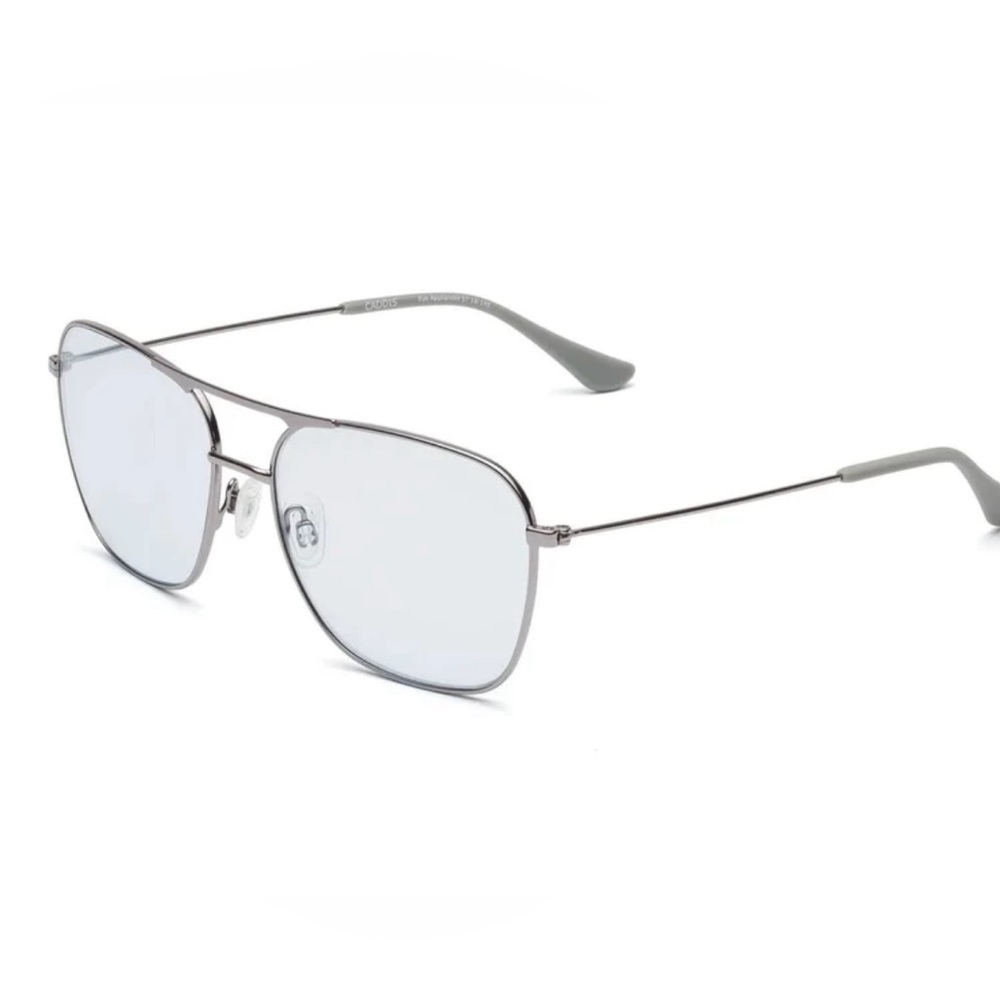 Caddis Silver Aviator Sunglasses new. Tint of blue. Readers
